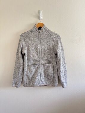 Figs Heather Gray On Shift Full-Zip Fleece Sweater Knit Jacket size Small